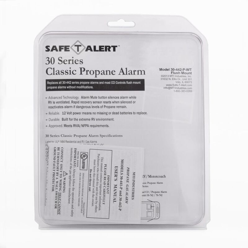 Safe T Alert 30 Series Propane Alarm, Flush Mount, White image number 3