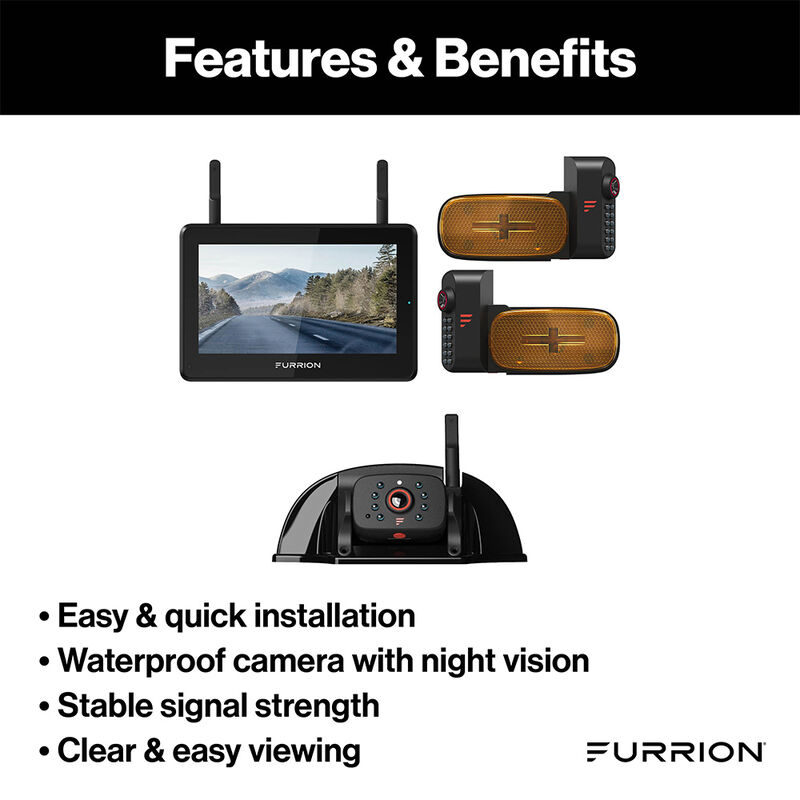 Furrion FOS7HTAEN Vison S+ RV Backup Camera and Observation System, 7" Monitor, Side Cameras with LED Marker Lights, Sharkfin Camera image number 5