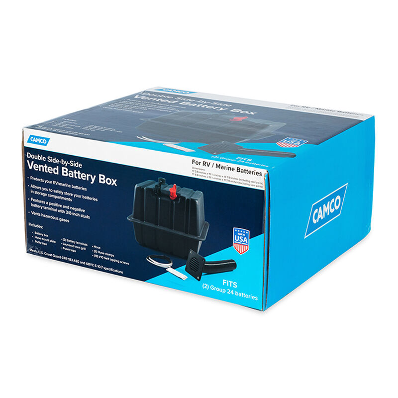 Camco Vented RV / Marine Double Side-By-Side Battery Box image number 1