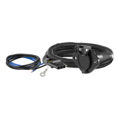 CURT 58981 Dinghy Towing Electrical Adapter, 4-Way Flat to 6-Way Round