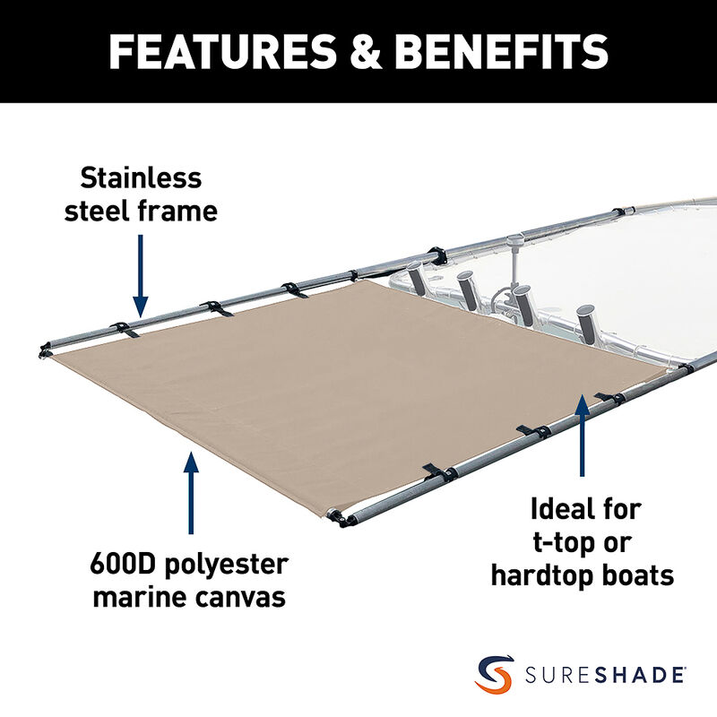 SureShade PTX Power Shade - 69" Wide - Stainless Steel - Toast image number 2
