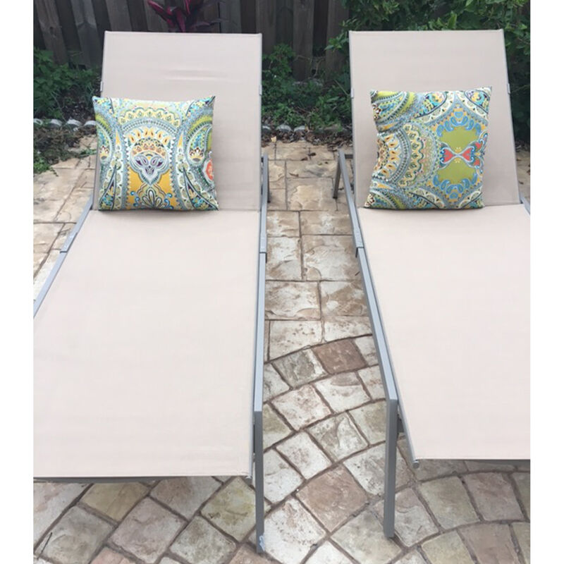 Ostrich Princeton Outdoor Chaise Lounge 2-Pack, Tan and Taupe image number 8