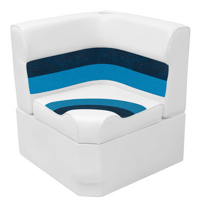 Toonmate Deluxe Radiused Corner Section Seat with Toe Kick Base, White