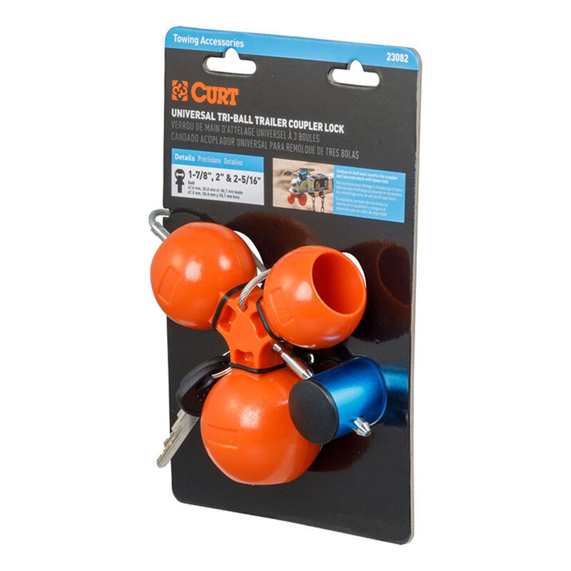 CURT Universal Tri-Ball Trailer Coupler Lock image number 1