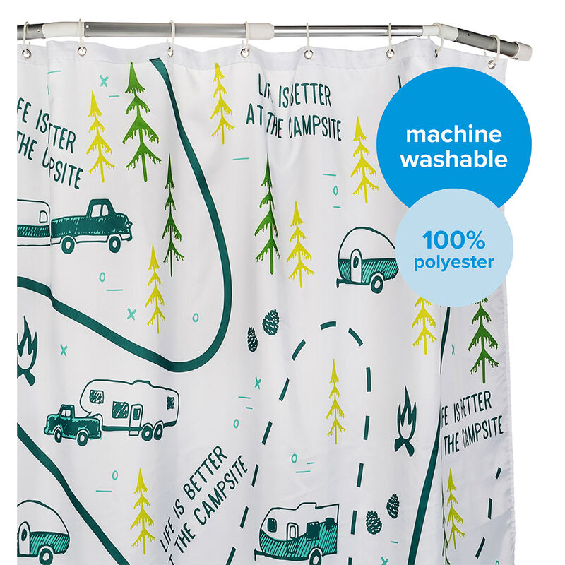 Camco Life is Better at the Campsite Shower Curtain image number 10