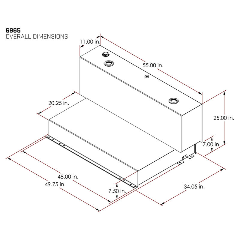 Vector 6965 Pro Series 92-Gallon LT-Shaped Diesel Transfer Tank, Textured Black image number 4