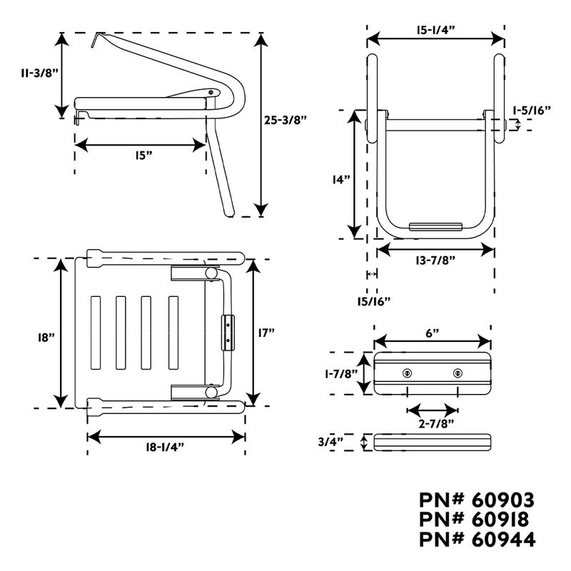 Whitecap Teak Swim Platform, 1-Step Ladder for Boats with I/O Motors image number 5