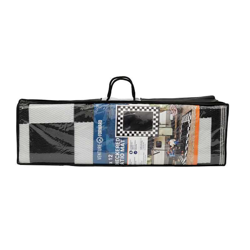Venture Forward Reversible RV Patio Mat w/ Carry Bag, Checkered Frame image number 6