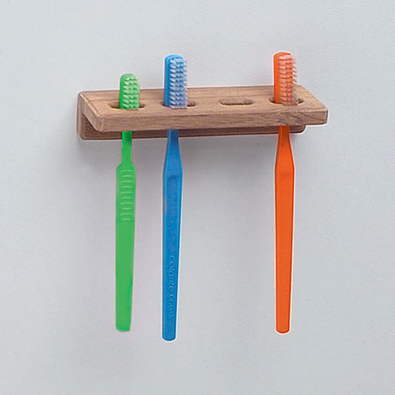 Whitecap Teak Toothbrush Holder, 5-3/4"L x 1-7/8"D image number 1