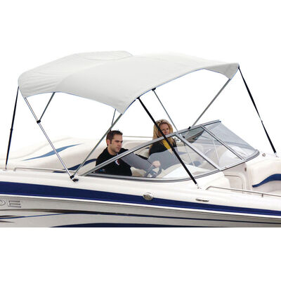 Shademate White Vinyl 3-Bow Bimini Top, 6'L x 36"H, 73"-78" Wide