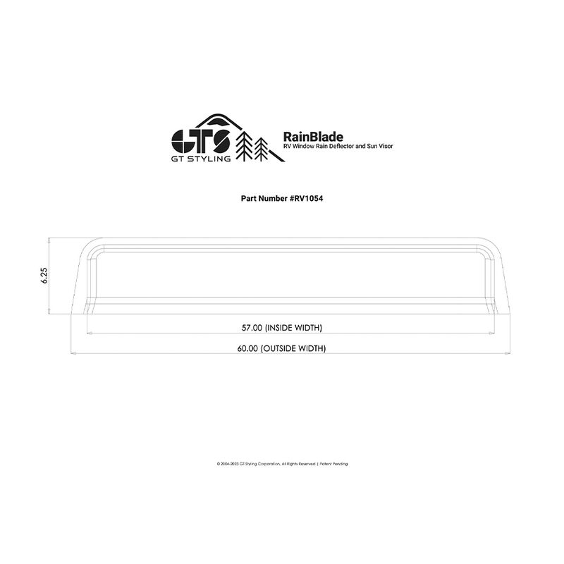 GT Styling RV Window RainBlade, fits 50"-55" Wide Window image number 5
