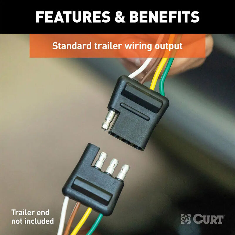 CURT 56147 Custom Wiring Harness, 4-Way Flat, Select Toyota Prius image number 3