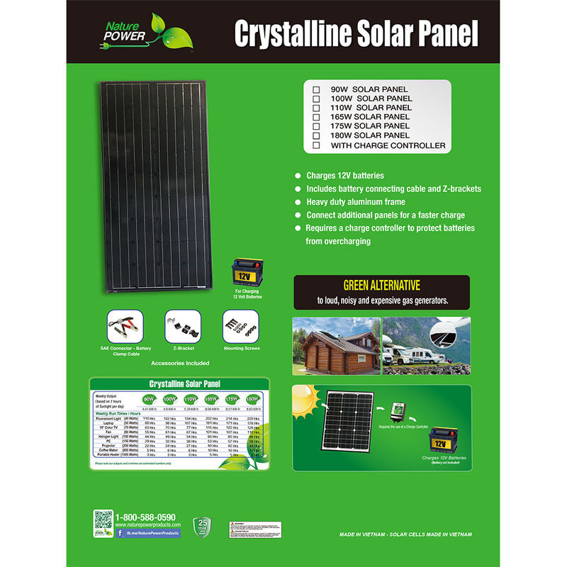 180 Watt Monocrystalline Solar Panel with 12 Amp Charge Controller image number 8