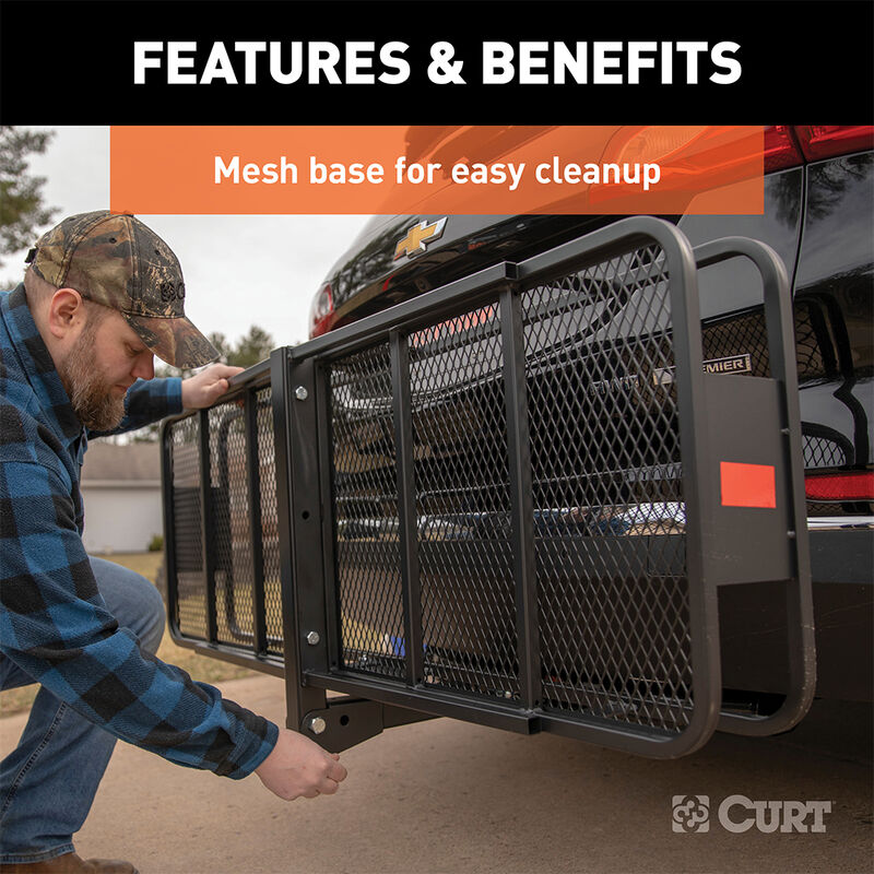 CURT Hitch-Mounted 60" x 20" Basket Cargo Carrier image number 4