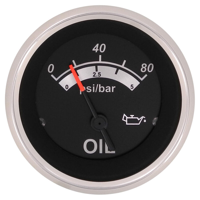 Sierra Black Sterling 2" Oil Pressure Gauge image number 1