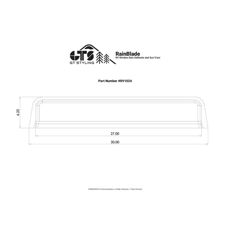 GT Styling RV Window RainBlade, fits 20"-25" Wide Window image number 5