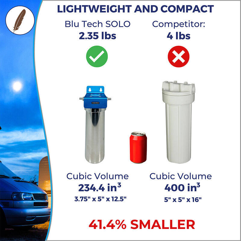 Blu Technology SOLO XLT - Fixed Mounted 1-Stage 10" Water Filtration System image number 2