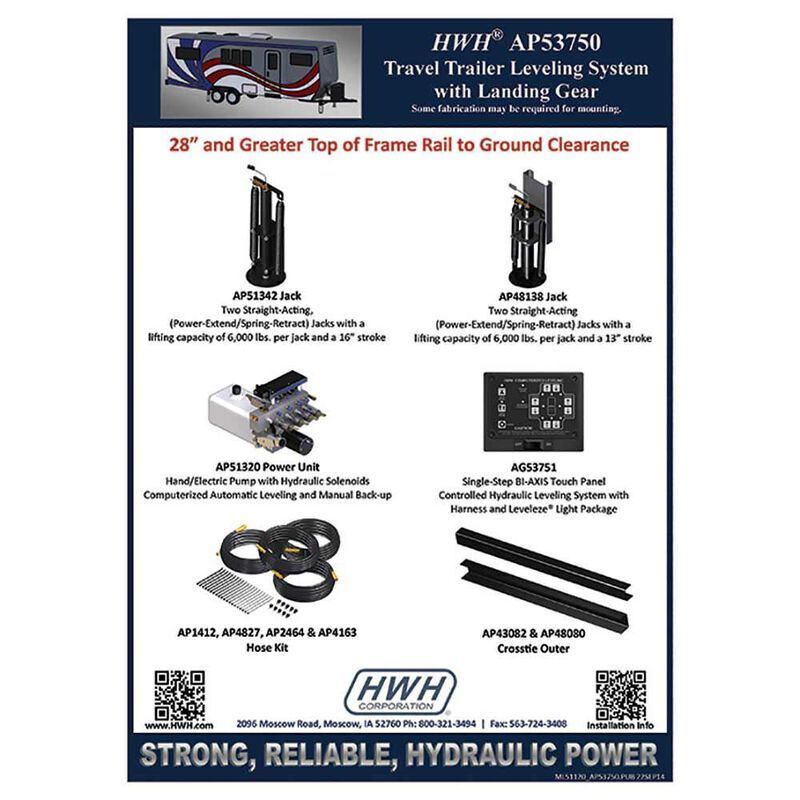 HWH AP53750 Travel Trailer Leveling System with Landing Gear image number 8