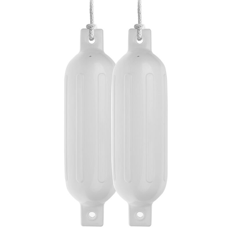 Dockmate UV Protected 5.5" x 20" Tuff Shield Fender 2-Pack w/ Lines - White image number 1