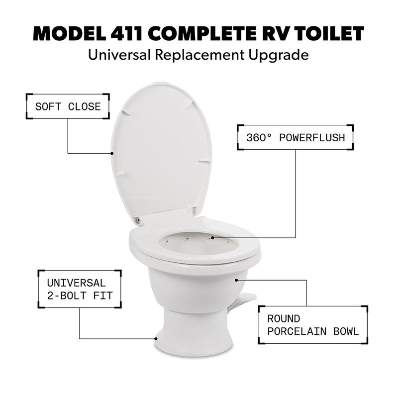 Dometic Model 411 Complete RV Toilet, Low Profile image number 12