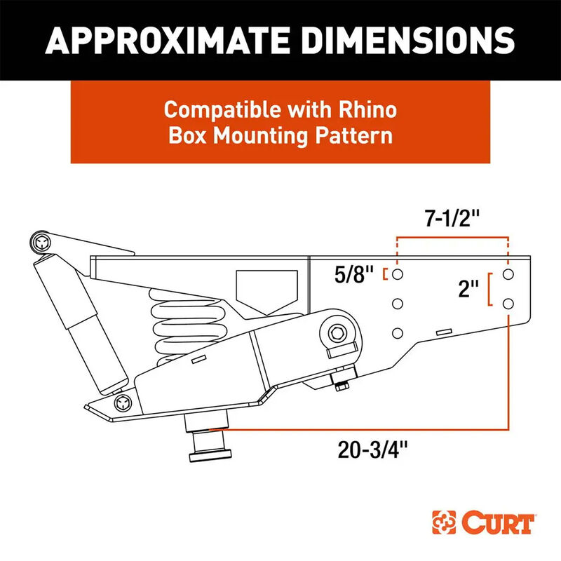 CURT Helux Coil-Spring 5th Wheel Pin Box, 6,000 lbs. Pin Weight, 24,000 lbs. Capacity image number 5