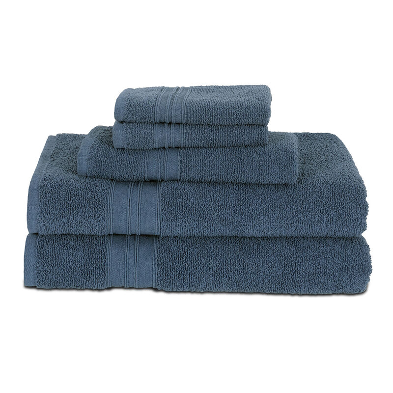 Enclave 5-Piece Turkish Cotton Towel Set, Navy image number 1
