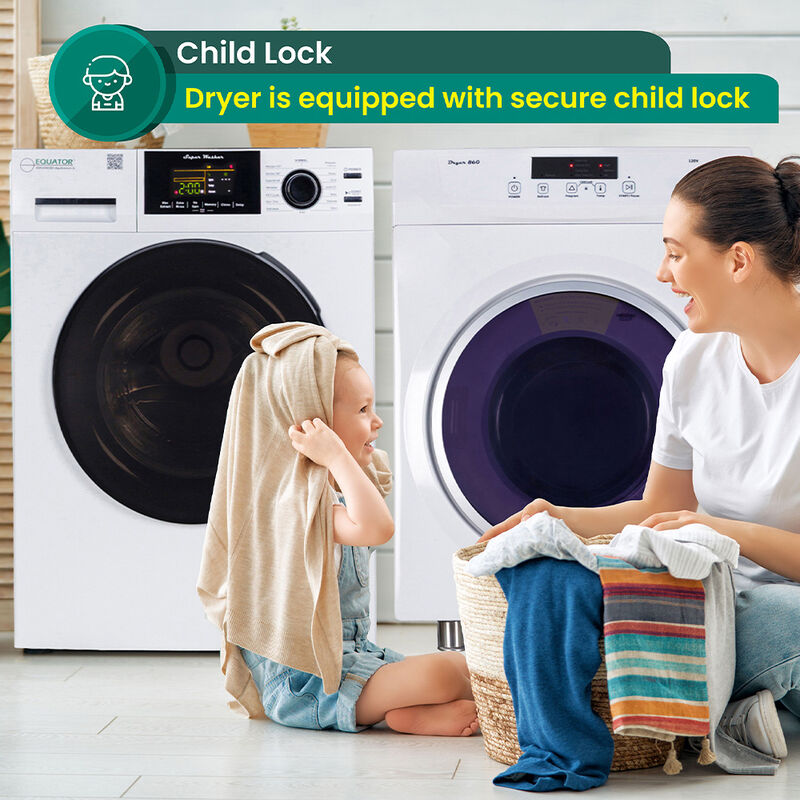 Equator Apartment Stackable 15-lb. Washer + 3.5 cu.ft. Vented Dryer, 110V, White image number 12