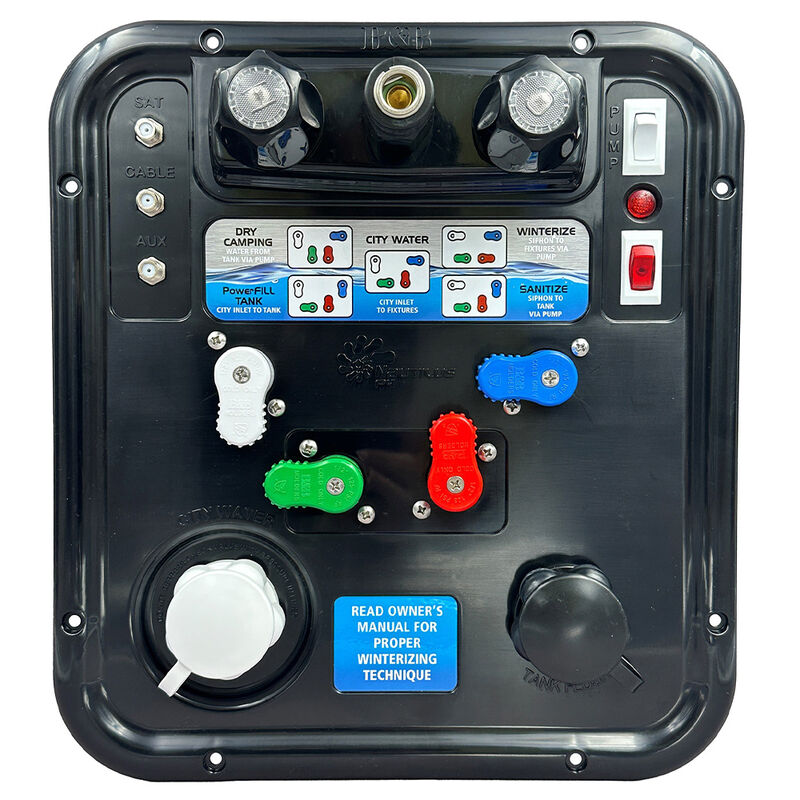 Nautilus P4 H2O System RV Multifunction City Water Fill Panel, Black image number 1