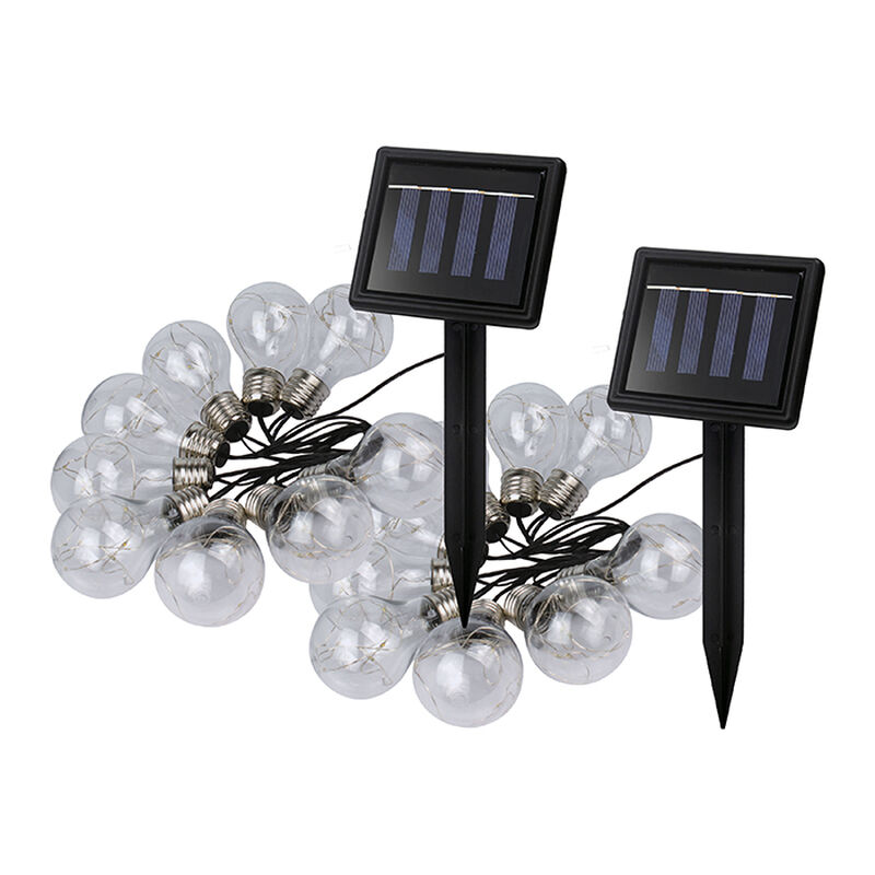 Solar Powered 64" LED String Lights, 2 Pack image number 1