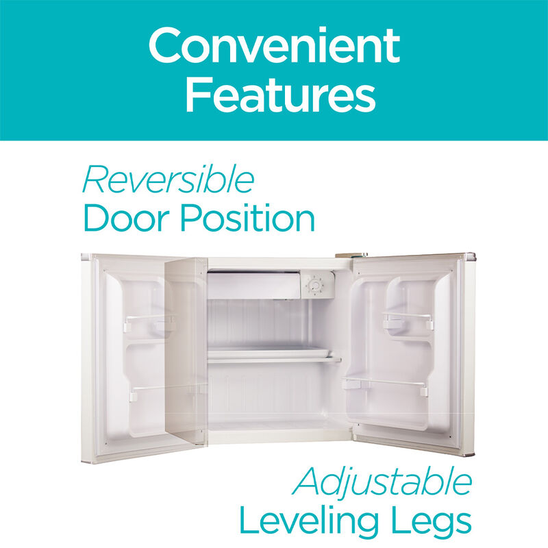 Black+Decker 1.7 cu. ft. Mini Fridge with Freezer, White image number 7