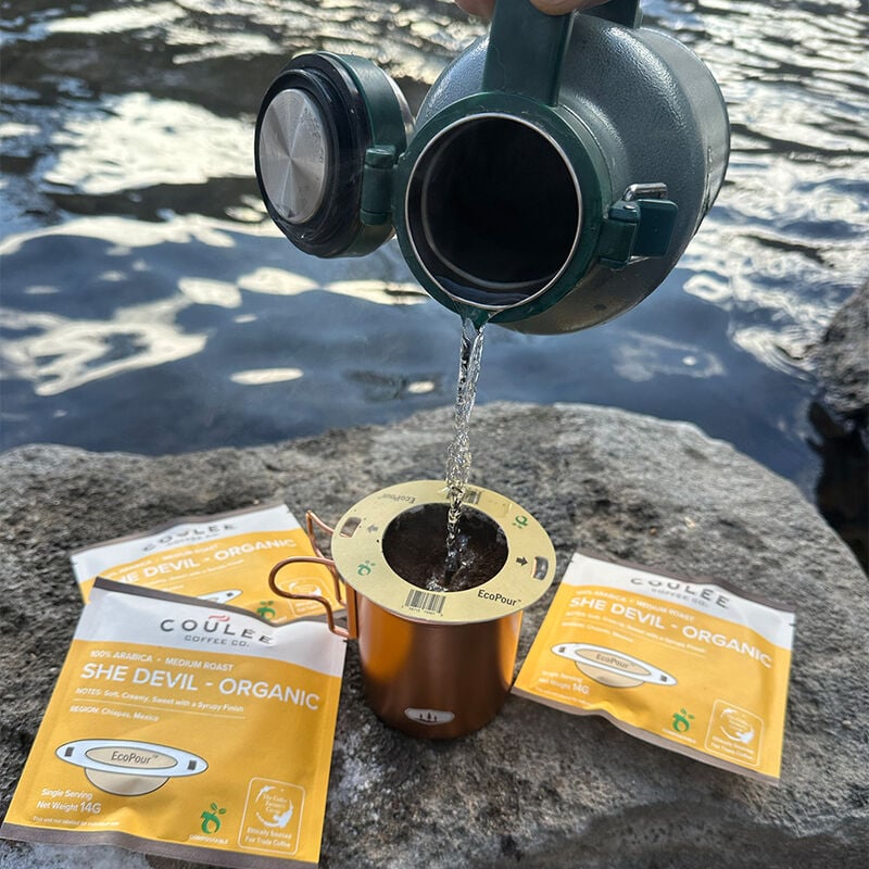 Coulee She-Devil Organic Coffee, 10 Pre-Filled EcoPour Filters image number 5