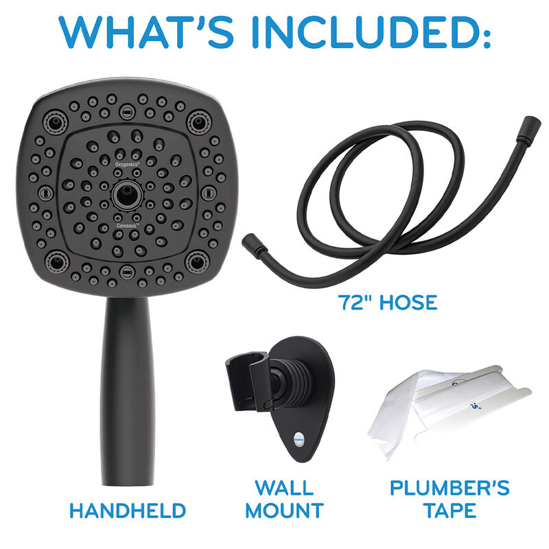 Oxygenics Colossus RV Handheld Shower Head Kit, Matte Black image number 6