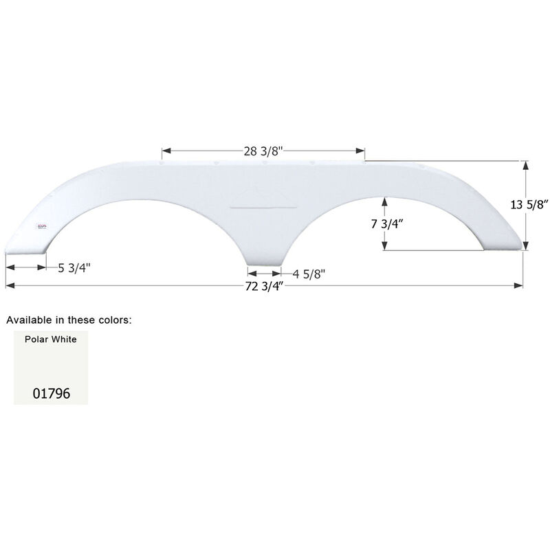 Icon Technologies Fender Skirt, Tandem, Keystone, FS1796, Polar White image number 1