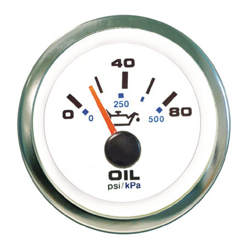 Sierra White Premier Pro 2" Oil Pressure Gauge image number 1