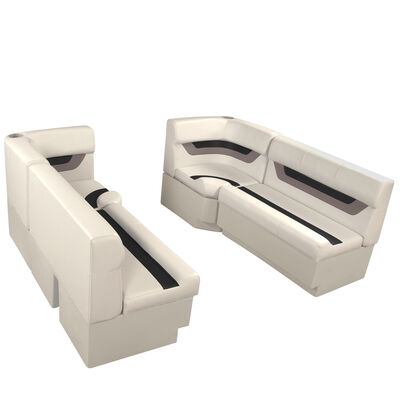 Designer Pontoon Furniture - 61" Front Seat Package, Platinum/Black/Mocha