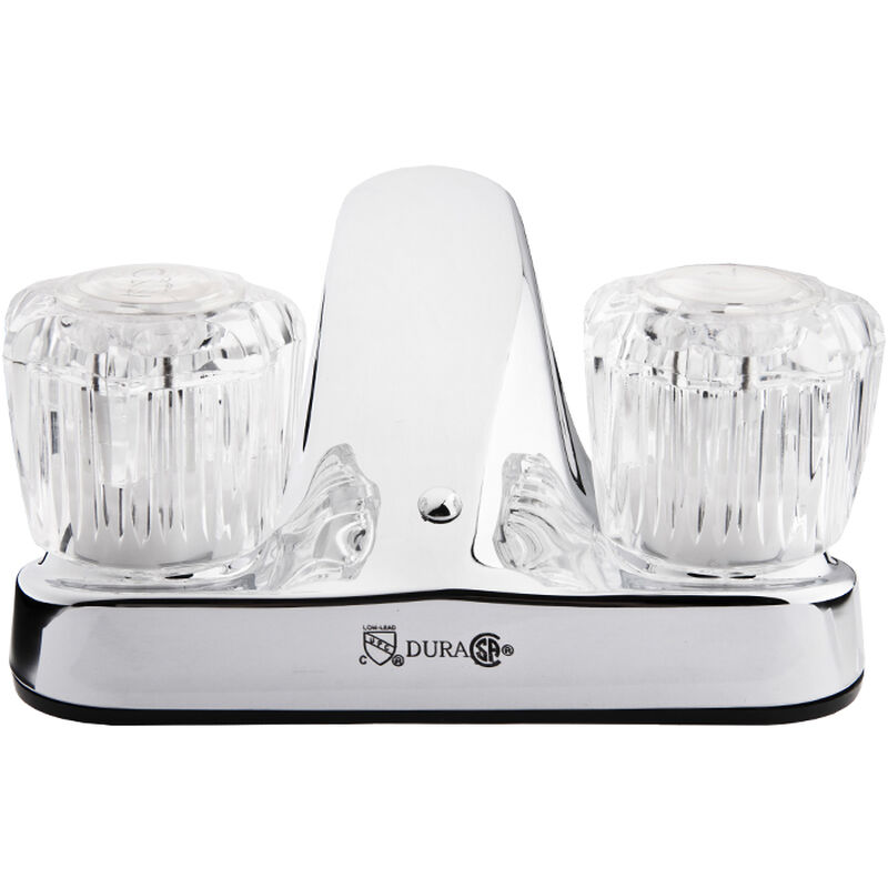 Dura Faucet RV Lavatory Faucet with Crystal Acrylic Knobs, Chrome Polished image number 3