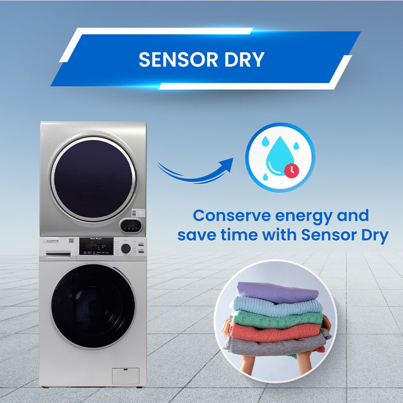 Equator Premium Stackable 15-lb. Washer + 3.5 cu.ft. Vented Digi Dryer, 110V, Silver image number 11