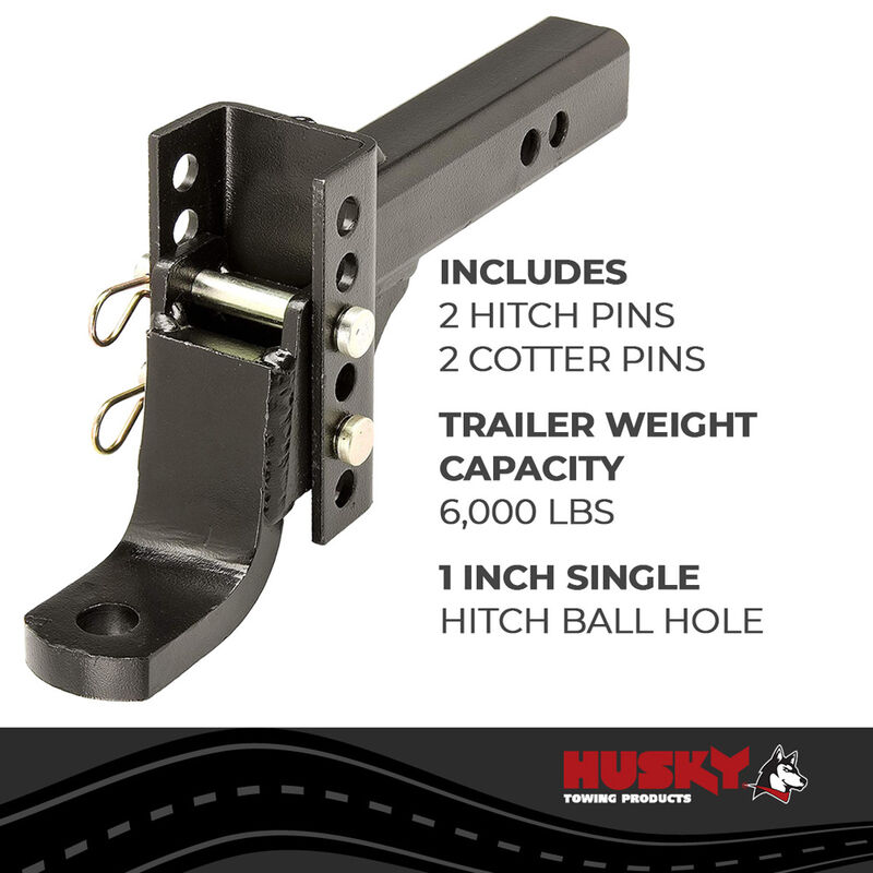 Husky Towing Adjustable Ball Mount Kit with Ball Platform, 2 inch Receiver image number 3