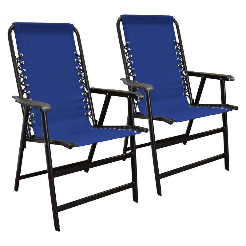 Caravan Canopy Infinity Suspension Folding Chair, Blue, 2-Pack image number 1