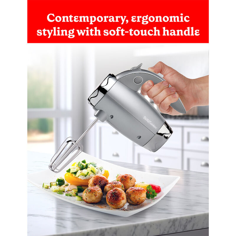 Betty Crocker 7-Speed Power Up Hand Mixer with Stand, Silver image number 6