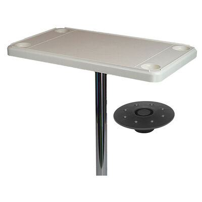 Detmar Removable Rectangular Table Kit with 26" Leg and Flush-Mount Receptacle