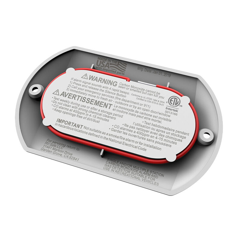 RV Safe Carbon Monoxide and Propane Gas 2-Wire Alarm, White image number 2