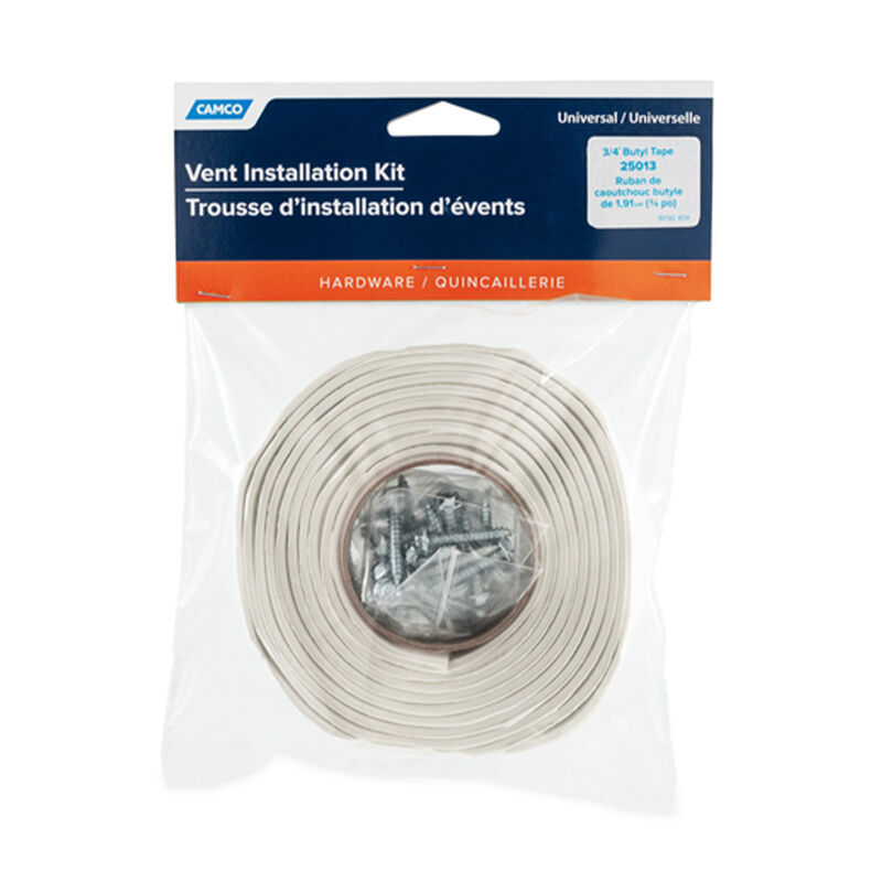 Camco Universal Vent Installation Kit with Butyl Tape, Rubber Roofs image number 1