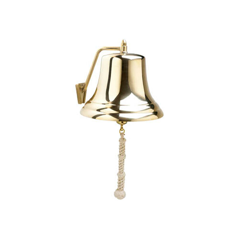 Weems & Plath 12" Brass Bell with White Monkey's Fist Lanyard  image number 1