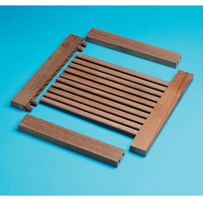 Whitecap Teak Louvered Door Top or Bottom Stile, 1-7/8"W x 7/8"D x 4'L