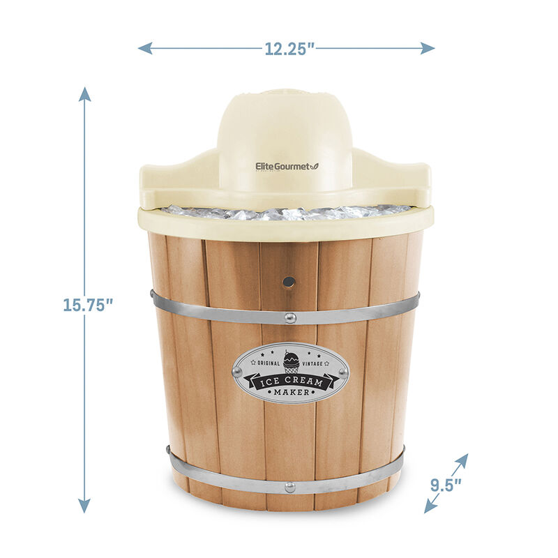 Elite Gourmet Wood Old Fashioned Ice Cream Maker image number 7