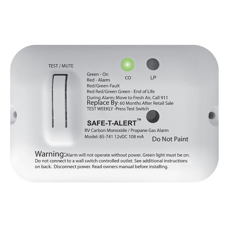 Safe T Alert 85 Series Slim Line Propane and CO Detector, White image number 2
