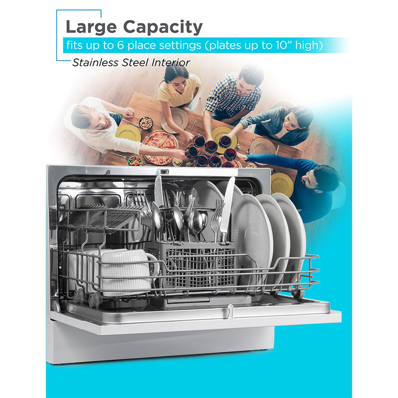 Black+Decker Countertop 6-Place Setting Dishwasher, White image number 2