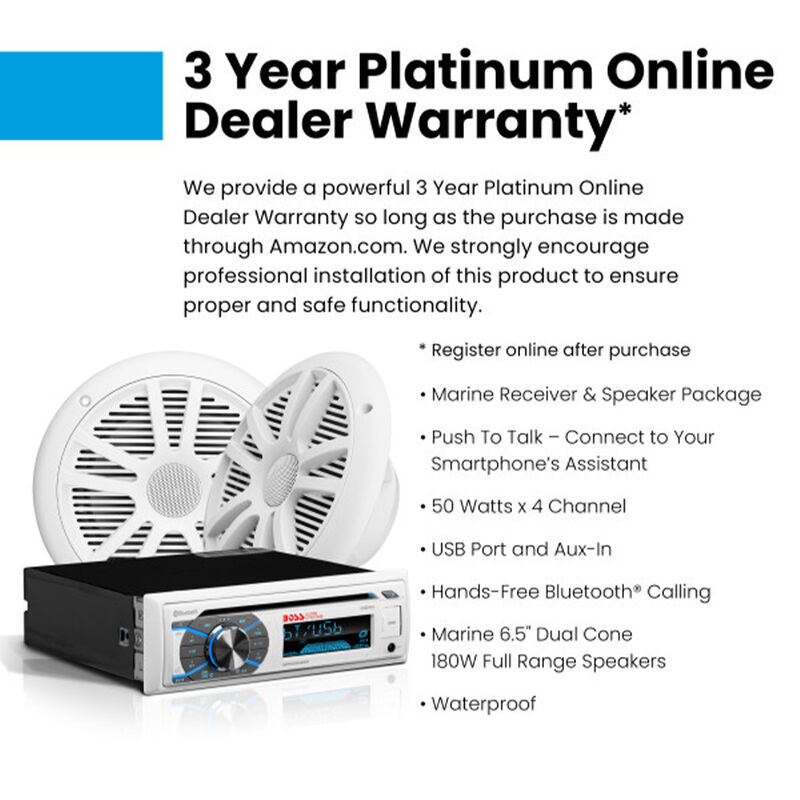 Boss MCK508WB.6 AM/FM/MP3/USB/CD Bluetooth Receiver Package w/Two 6.5" Speakers image number 6