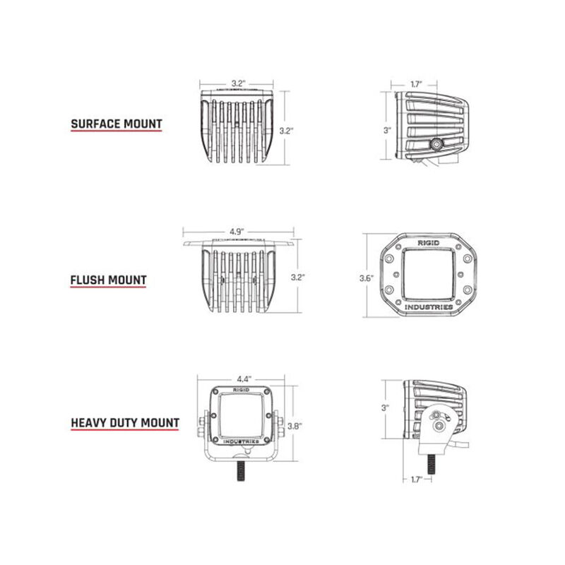 Rigid Lighting D-Series Hyperspot Driving/Fog Light, Black, Pair image number 3